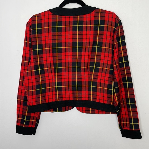 Vintage plaid cropped preppy shirt cardigan - Picture 8 of 8